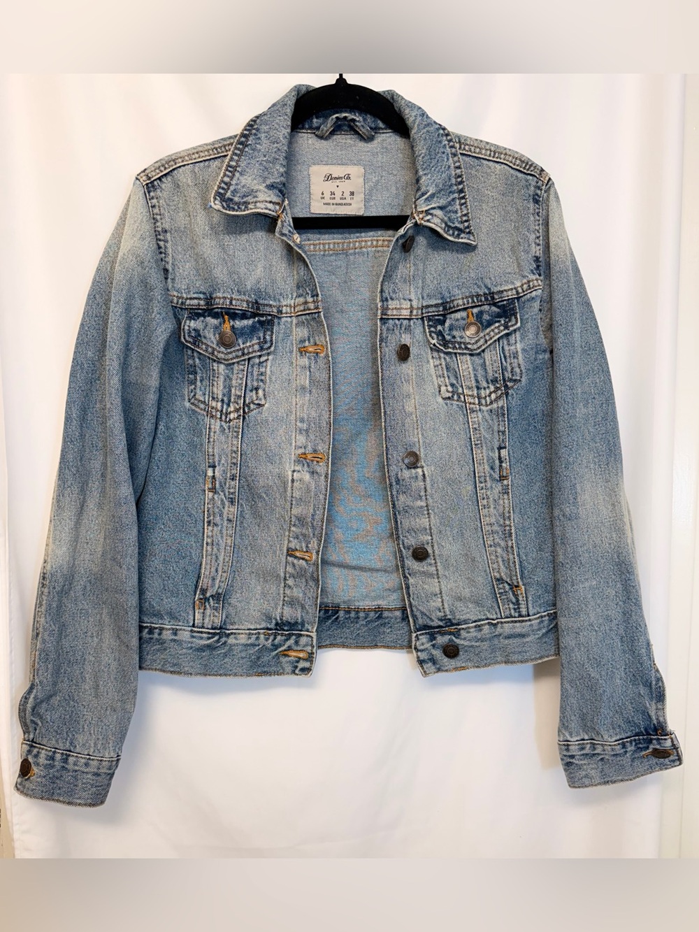 Denim&Co Light Blue Denim Jacket with Contrast Stitching